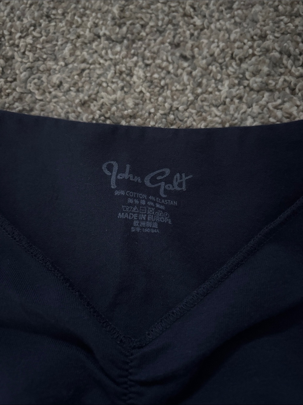 Brandy Melville Navy Scoop Ruched Long Sleeve Top - Picture 2 of 2
